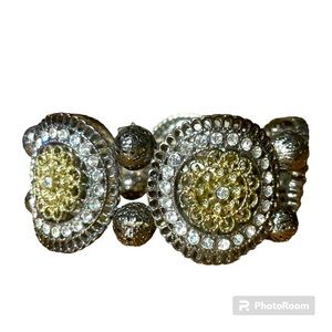 Silver & gold color elegant filigree bracelet